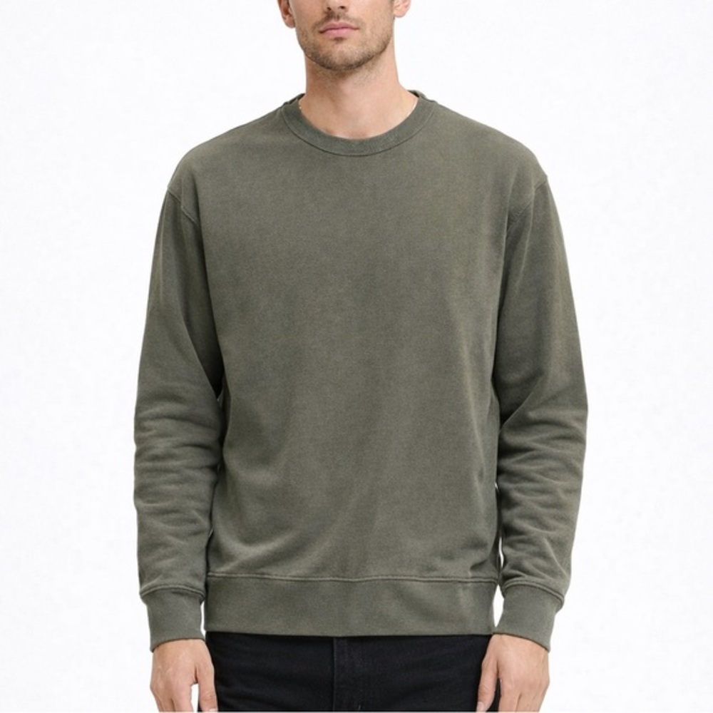 Buck Mason Cotton Crewneck‎ Sweatshirt Olive Green Pullover Men’s Small Casual
